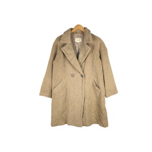 Rare Vintage Atelier Sab Jacket / Wool Jacket Coat / brown longcoat / button Designer Italian Medium size