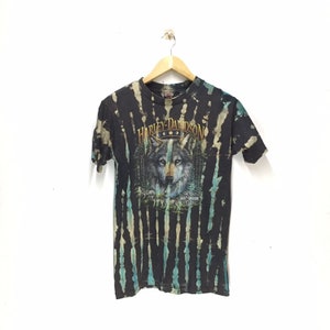 Rare Vintage Harley Davidson T’shirt / 90s Vintage Motorsport Clothing / Wolf Design / Sioux City / Crewneck / Custom Tie Dye / Medium