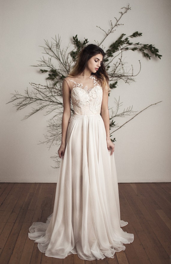 silk chiffon wedding dress