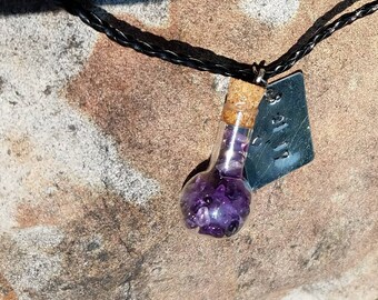 Amethyst Chips necklace, charged under a total Solar Eclipse.
