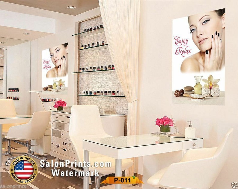 Nail Salon Poster Spa Manicure Facial Nail Towel Salt Floral Poster NSD-011