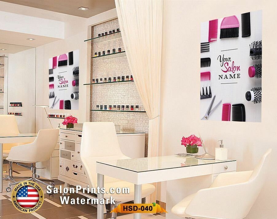 Hair Salon Poster Mesh Vinyl Custom Hair Salon Name with | Etsy