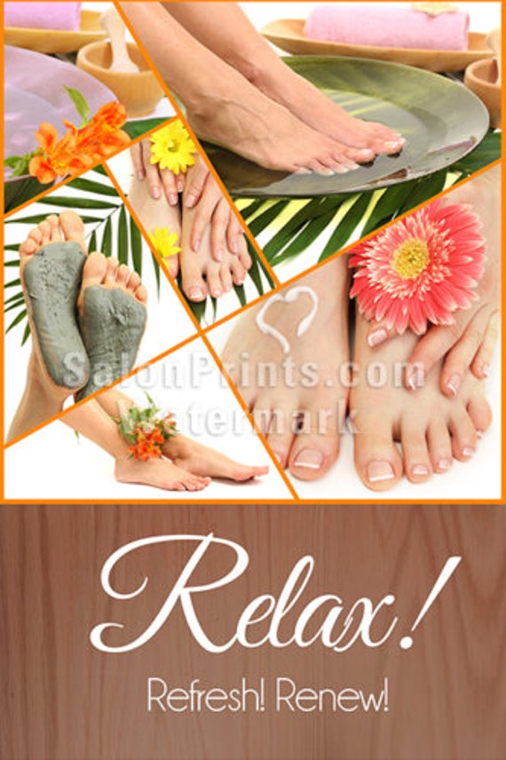emulsie Gedeeltelijk In de omgeving van Nail Salon Poster Relax Nail Salon With Pedicure Treatment - Etsy