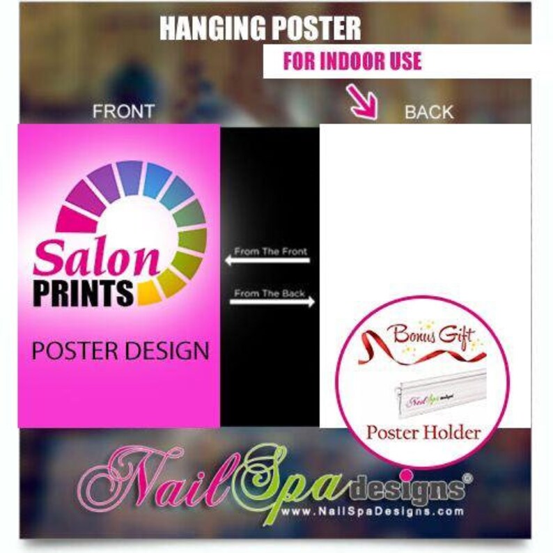 Hair Salon Poster Mesh Vinyl Hair Salon With Beautiful Etsy