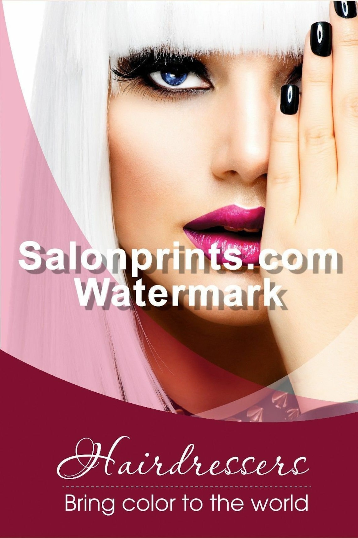 Hair Salon Poster Mesh Vinyl Hairdresser With Beautiful Etsy