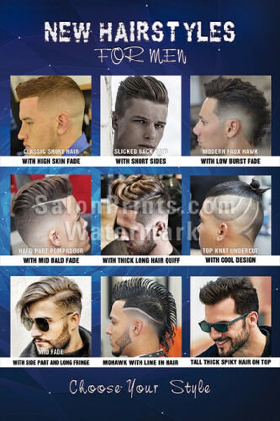 Hair Salon Poster Mesh Vinyl Cool Men's Hairstyles - Etsy Australia Hair Salon Poster Mesh Vinyl Cool Men's Hairstyles - Etsy Australia