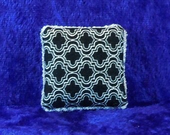 Dollhouse Miniature accessory in twelfth scale or 1:12 scale; Decorative pillow.   Item #N517.