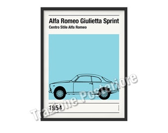 Graphic Poster Alfa Romeo Giulia Gt Theme Etsy