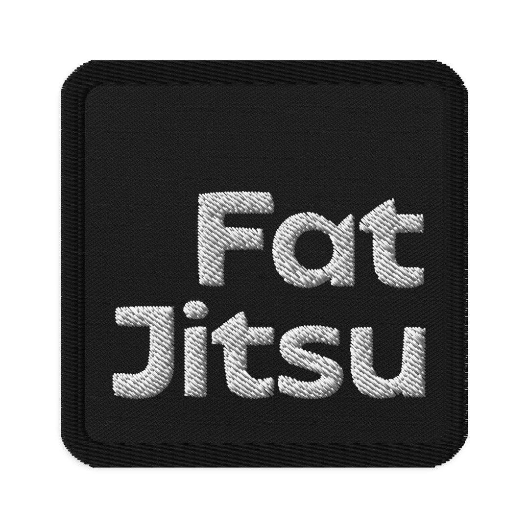 Brazilian Jiu Jitsu Fat Jitsu Patch 3x3inch, Fully Embroidered Iron/sew