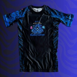 Zwart, tijgerstreep jiu-jitsu Rashguard heren/dames brazilian jiu jitsu, vechtsporten sport Rashguard BJJ Rashguard korte mouw