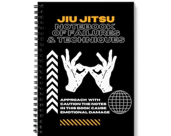 Cuaderno de espiral para Jiu Jitsu, Cuaderno de espiral para gimnasio, Diario de entrenamiento de artes marciales, BJJ, Regalo para hombres y mujeres practicantes de Jiu Jitsu