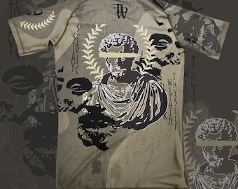 Greek Gold Jiu Jitsu Mens/Womens Rashguard Brazilian Jiu Jitsu, Martial Arts Sports Stoic Brown Rashguard BJJ Short Sleeve Rashguard