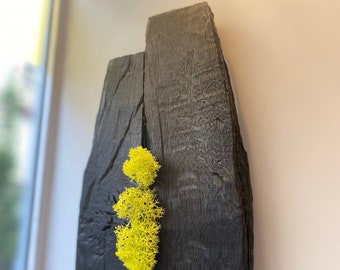 Mural wooden picture Moss picture made of bog oak