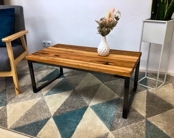 Mesa de centro, mesa de salón, mesa de centro de madera de roble antiguo, PERSONALIZABLE