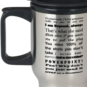 The Office Travel Mug - Best Of Quotes, Thermos Mug - Dwight Schrute & Michael Scott Lines, The Office Gift, Television Show No. 12
