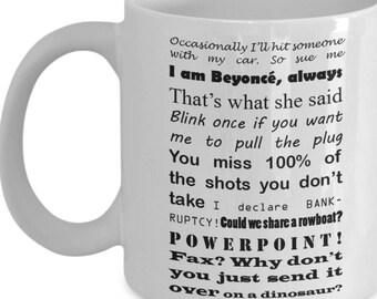 The Office Mug - Best Of Quotes, 11oz White Mug - Dwight Schrute & Michael Scott Lines, The Office Gift, Television Show No. 13