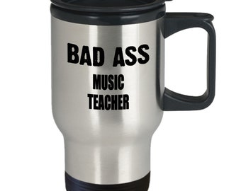 Prezenty dla nauczycieli muzyki - wyjątkowy kubek termiczny ze stali nierdzewnej na herbatę/kawę dla muzyków, kubek podróżny dla nauczycieli muzyki, na gorące i...
