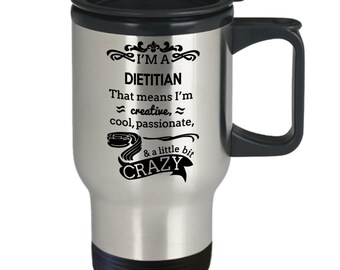 Registered dietitian gifts - travel mug for registerd nutritionist, stainless steel thermos cup for dietitians - graduation gift