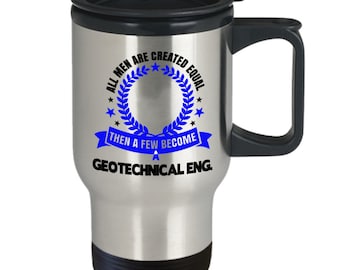 Prezenty z zakresu inżynierii geotechnicznej - kubek podróżny z zakresu inżynierii geotechnicznej - filiżanka do kawy/herbaty dla emerytowanego lub kończącego studia inżyniera geo