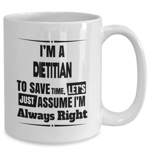 Registered dietitian gifts - coffee mug for registerd nutritionist, tea/coffee cup for dietitians - graduation gift