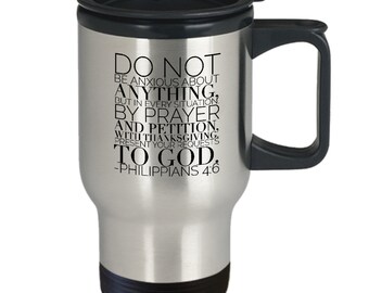 Philippians 4 6 mug - bible verse quotes mug "do not be anxious about anything...“ philippians 4 6-7 verse coffee mug inspirational no. 3