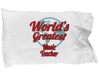 Prezenty dla nauczycieli muzyki – wyjątkowa, supermiękka poszewka na poduszkę dla muzyków, pojedyncza poszewka na poduszkę dla nauczycieli muzyki, standardowy rozmiar
