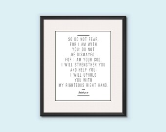 Bible Verse Printable Art Wall Isaiah 41 10: "So Do Not Fear, For I Am With You…"; Quote Christian, Modern, Nursery, Scripture Art
