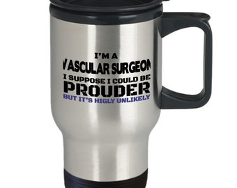 Prezenty dla chirurgów naczyniowych - kubek podróżny dla chirurgów naczyniowych - kubek termiczny ze stali nierdzewnej dla lekarza - prezent na ukończenie szkoły
