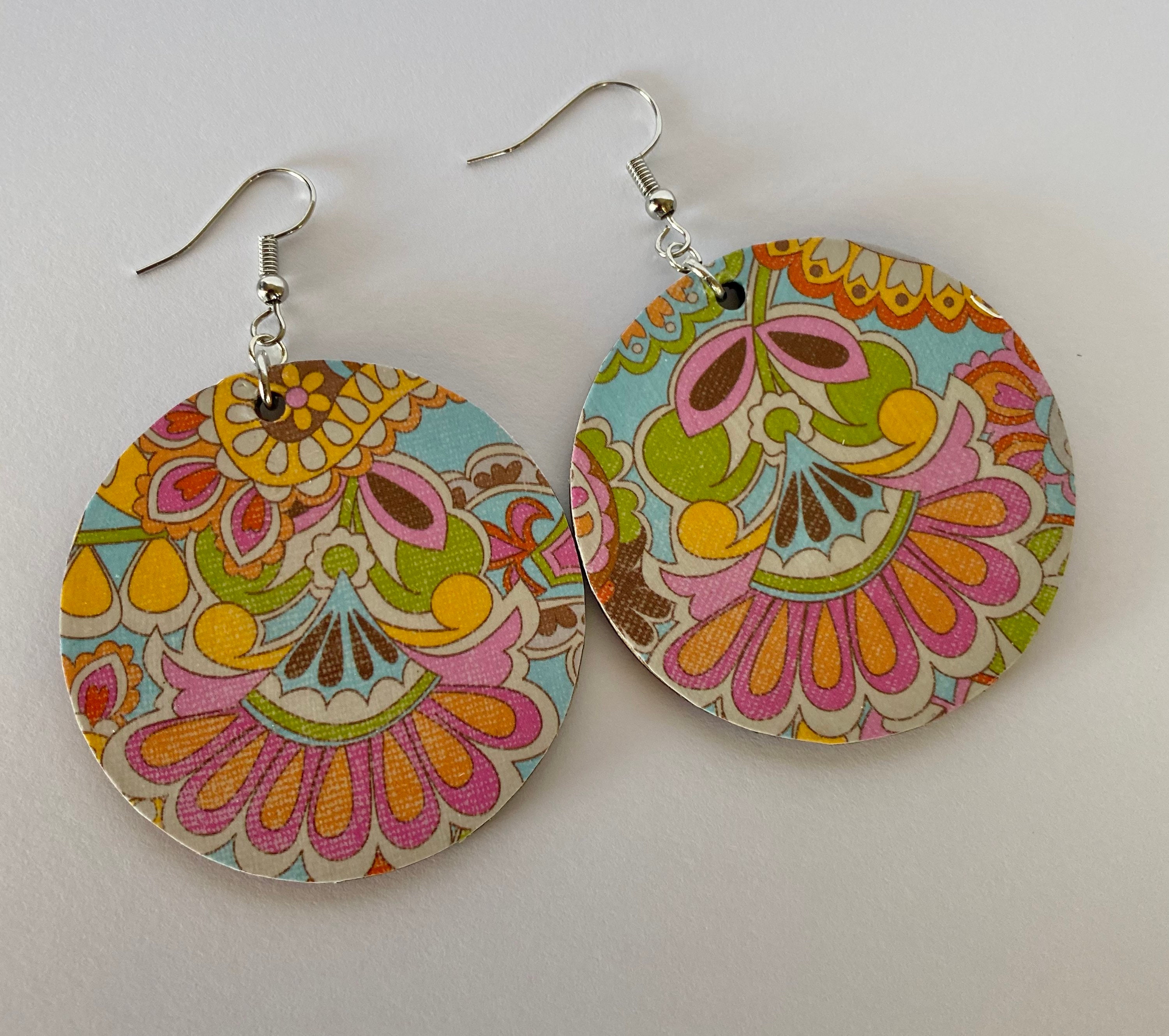 Wooden Earrings Wooden Decoupaged earrings for Mother's Etsy