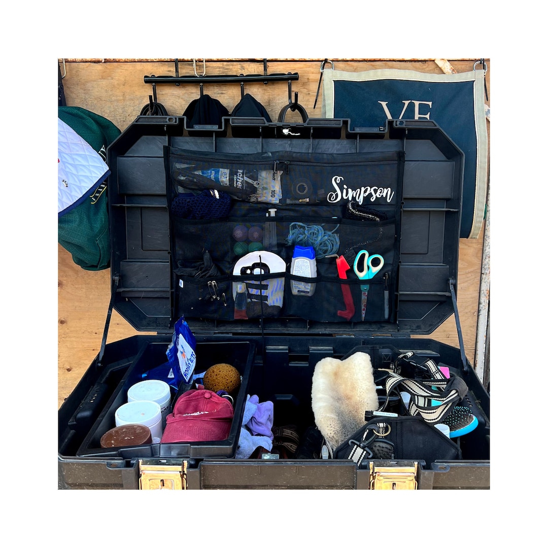 Tack Trunk Lid Organizer for Tool Box, Mesh Pocket Organizer for