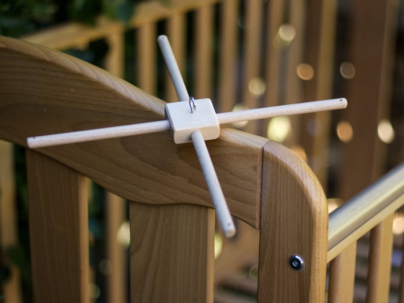 Baby Mobile Hanger Wooden Crib Holder Natural Colour Image 0
