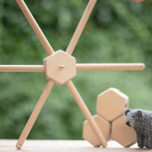 Baby mobile hanger 6 arms Wooden frame Crib mobile holder Nursery Mobile DIY Baby mobile frame NEW model Ready to be painted or left natural