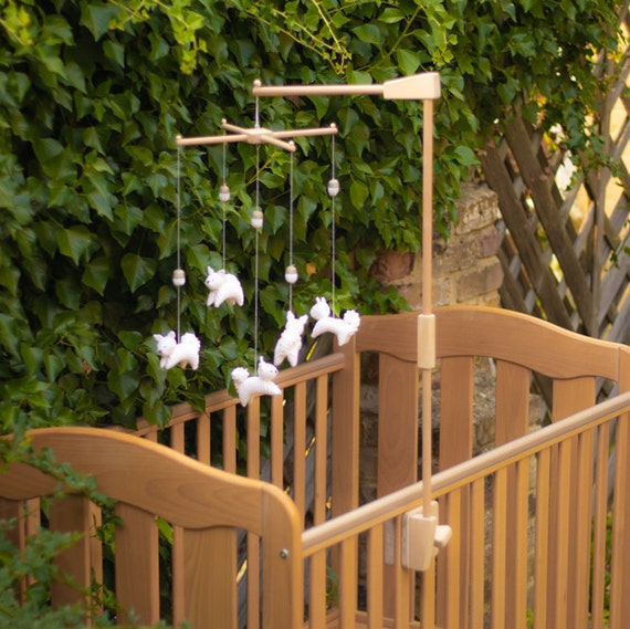 Baby mobile holder Wood Crib mobile hanger arm Baby cot Etsy