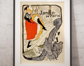 Toulouse Lautrec - Jane Avril Poster: Vintage French Cabaret Art Nouveau Print
