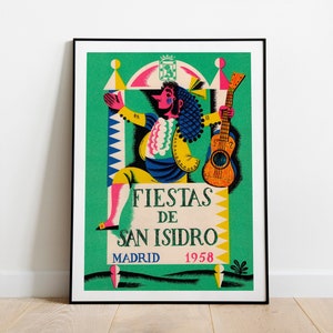 Impresión de Madrid, póster vintage de la Fiesta Española - Arte mural español de mediados de los años 50