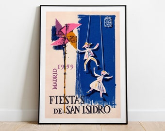 Madrid Art Print, Poster, Wall Art - Spanish Fiesta - 1950s Vintage Decor