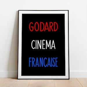 Godard Film Poster Print - FRENCH NEW WAVE Cinema Wall Art. Jean-Luc Godard Movie Poster, Nouvelle Vague