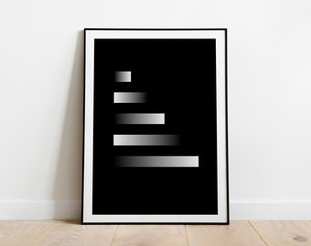 Black and White Wall Art Print / Abstract Minimalist Shape / A3, A2, 12 x 16, 15 x 20, RIbba