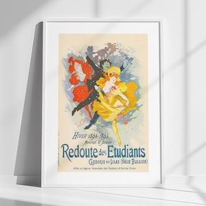 Art Nouveau Wall Art Print - Redoute des Etudiants Poster by Jules Cheret