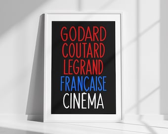 Jean-Luc Godard Poster - French New Wave Cinema Wall Art Print