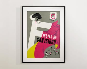 Spanish Bullfight Wall Art - Retro Madrid Poster for Chic Home Decor