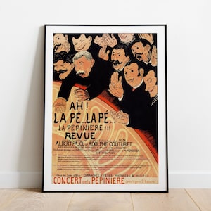 Vintage Parisian Theatre / Cabaret Print, 1898, La Pepiniere, Felix Vallotton. French Art Nouveau Poster Wall Art, Quality Print