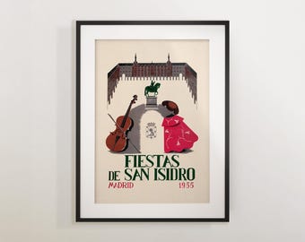 Spanish Fiesta Wall Art - Retro Madrid Poster for Chic Home Decor
