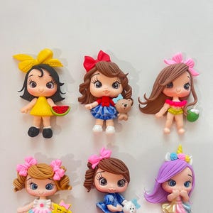 Princess inspired clay dolls - Clays for bows- Clay Bow Center -handmade clay dolls,bow centerpieces, clay center for bows,bow center piece