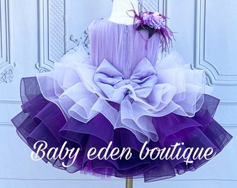 Lavander dress/purple dress/gown/pageant/ wedding dress/party dress/ free shipping to USA/ready to ship/ flower girl dress/ birthday dress
