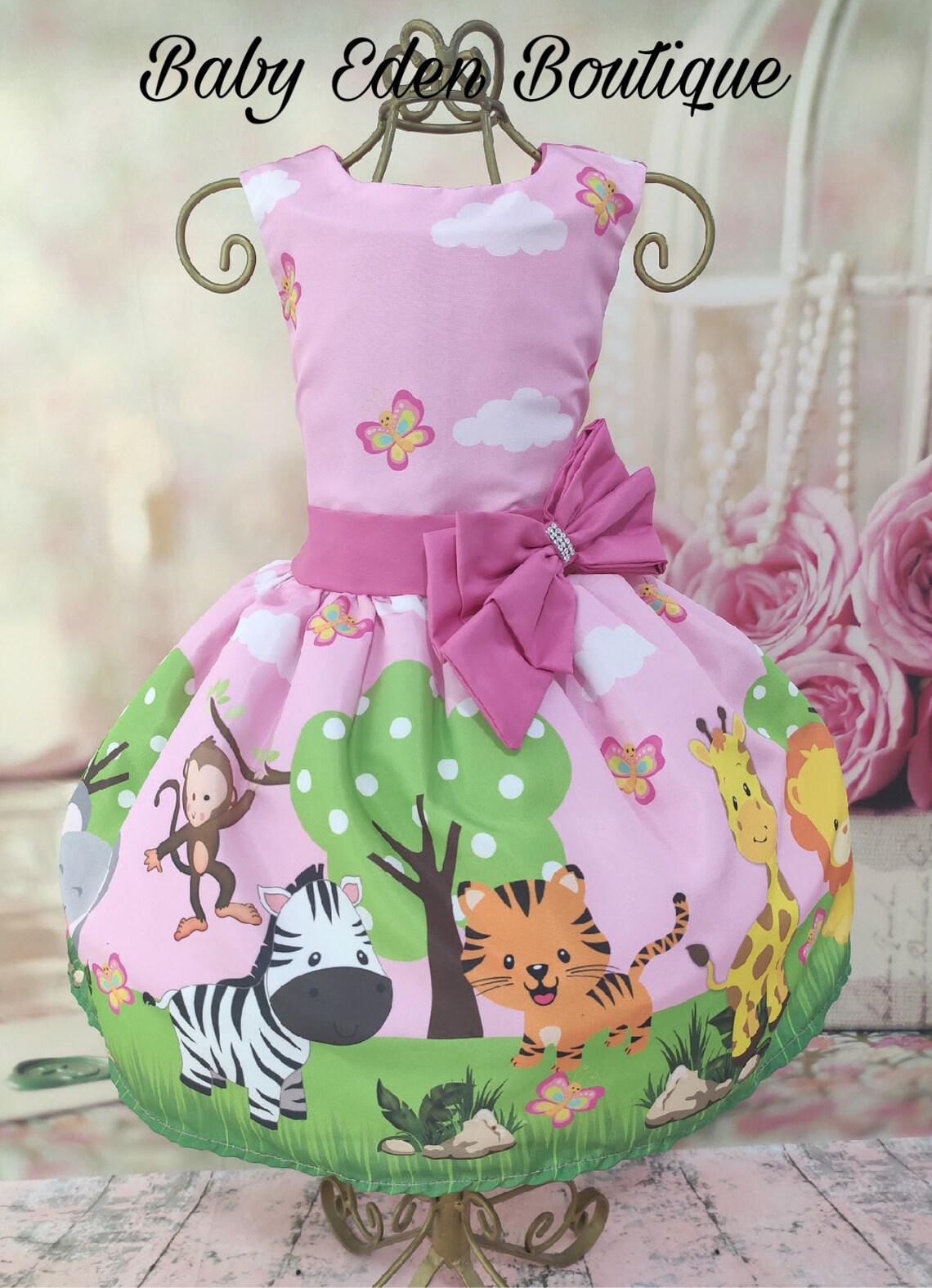 Safari Dress/zoo Dress/birthday Animals Dress/special Etsy