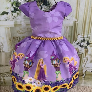 Free shipping/ tangled / tangled birthday / birthday dress rapunzel /rapunzel birthday party/princess rapunzel / rapunzel birthday theme.