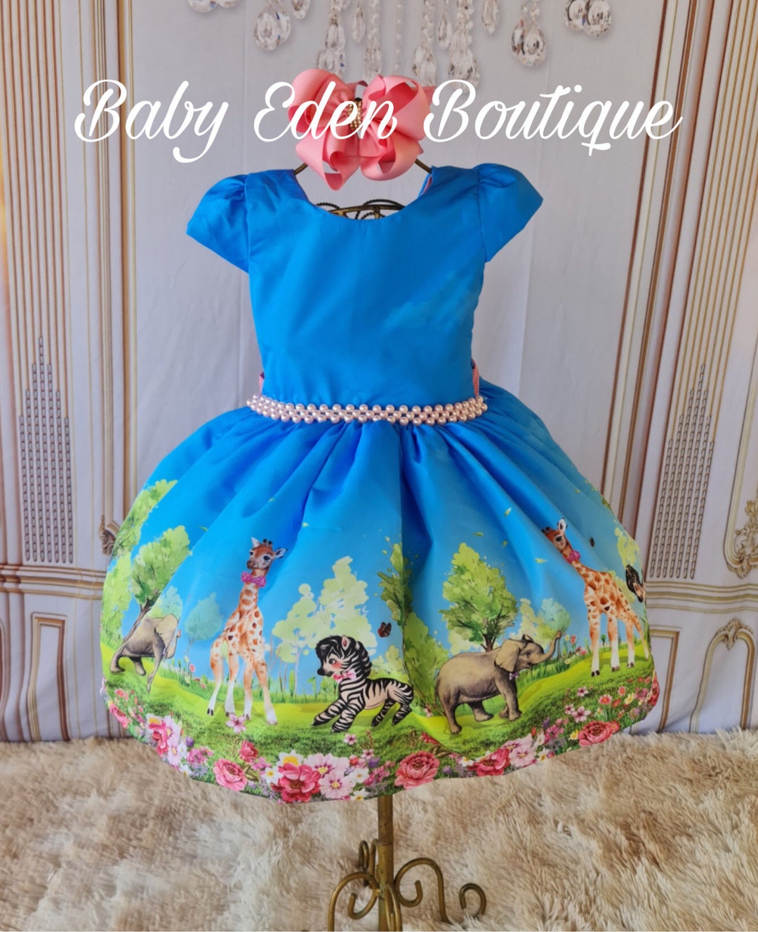 Safari Dress/zoo Dress/birthday Animals Dress/special Dress/girl Dress/free Shipping Dress