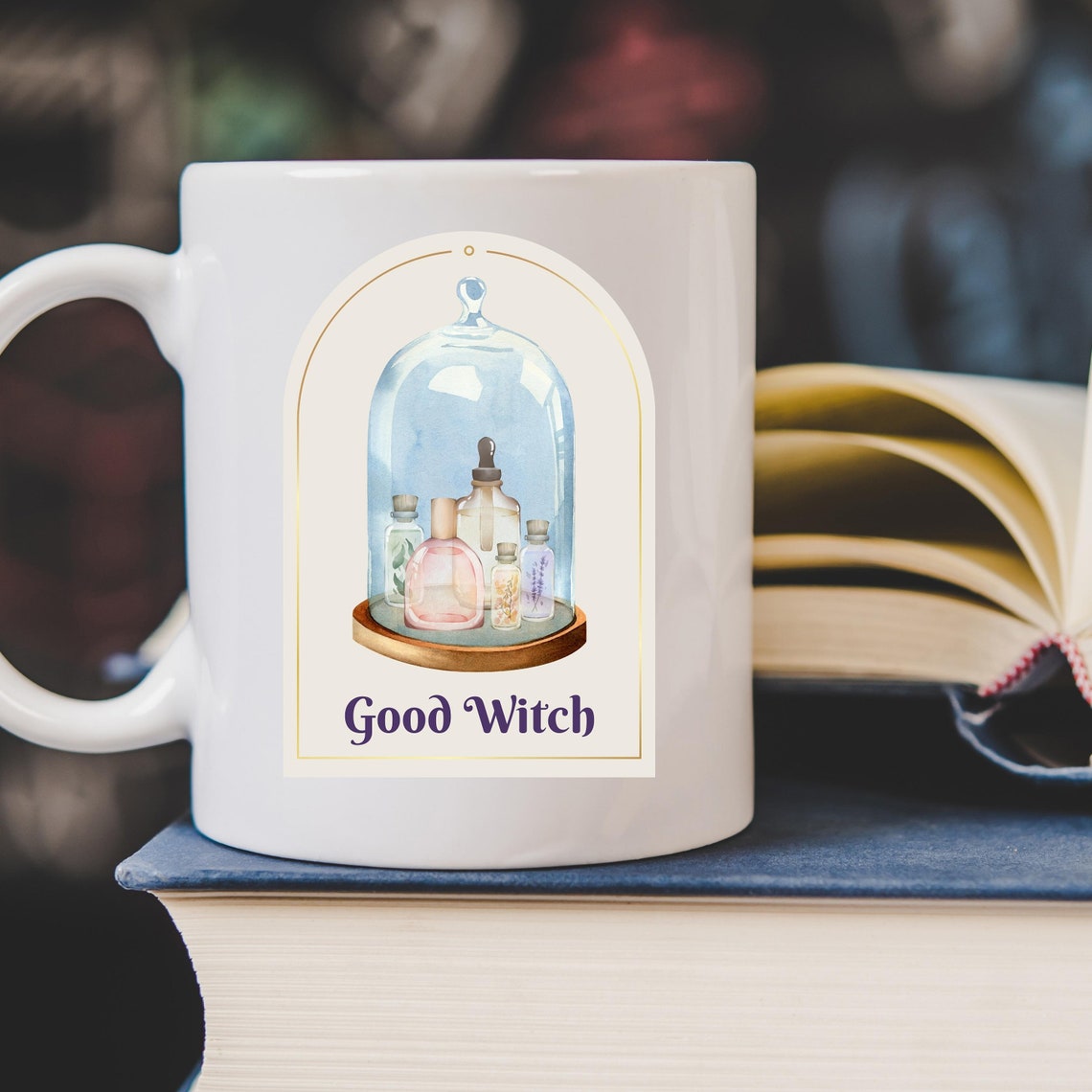 The Good Witch Bell, Book & Candle 15 Oz. Mug Etsy