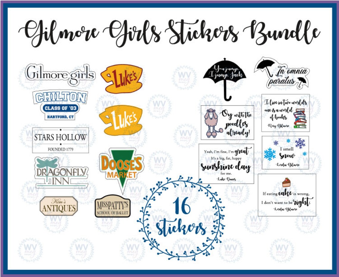 Gilmore Girls 16 Sticker Bundle | Etsy